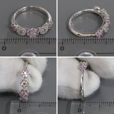 画像9: ポンテヴェキオ K18WG ピンクサファイア ダイヤモンド リング フラワーモチーフ PS0.28 D0.20 2.9g #8 (9)
