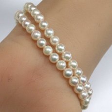 画像10: タサキ パール2連ブレスレット シルバー金具 パール5.5-5.8mm 17.1g 内径16cm (10)