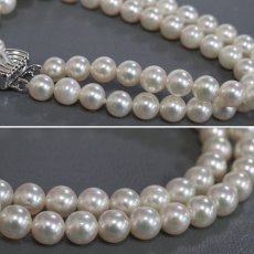 画像3: タサキ パール2連ブレスレット シルバー金具 パール5.5-5.8mm 17.1g 内径16cm (3)