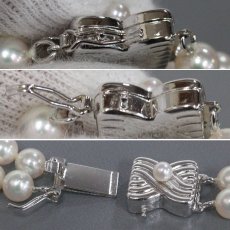 画像7: タサキ パール2連ブレスレット シルバー金具 パール5.5-5.8mm 17.1g 内径16cm (7)