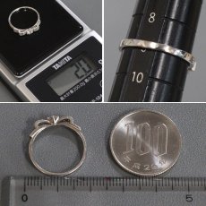 画像8: Pt900ダイヤモンドリング リボンモチーフ D0.145 D0.15 2.0g #9 (8)