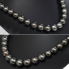 画像3: バロックブラックパールネックレス シルバー金具 10.3-14.2mm 46cm 91g (3)