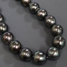 画像6: バロックブラックパールネックレス シルバー金具 10.3-14.2mm 46cm 91g (6)