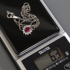 画像10: Pt900/850 ルビー ダイヤモンド ネックレス R0.63 D0.27 6.2g 42cm (10)