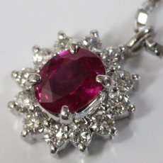 画像3: Pt900/850 ルビー ダイヤモンド ネックレス R0.63 D0.27 6.2g 42cm (3)
