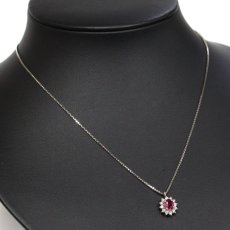 画像5: Pt900/850 ルビー ダイヤモンド ネックレス R0.63 D0.27 6.2g 42cm (5)