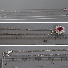 画像8: Pt900/850 ルビー ダイヤモンド ネックレス R0.63 D0.27 6.2g 42cm (8)