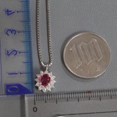 画像9: Pt900/850 ルビー ダイヤモンド ネックレス R0.63 D0.27 6.2g 42cm (9)