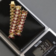 画像10: K18ルビーダイヤモンドブレスレット  D3.88 R9.98 33g 17.5cm (10)