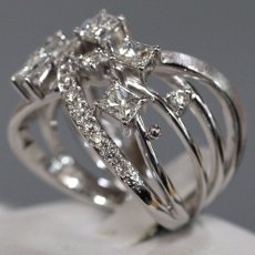 画像2: K18WG ダイヤモンドリング スプリットシャンク D0.38 D1.00 11.6g #13 (2)