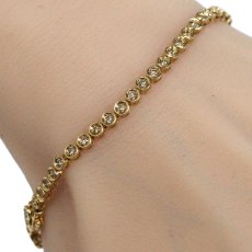 画像1: K18ダイヤモンドテニスブレスレット D1.00 8.3g 内径17.5cm (1)