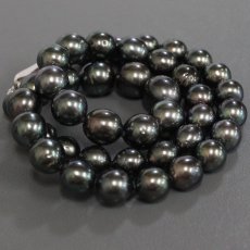 画像7: タヒチ産ブラックパールネックレス シルバー金具 8.1-10.8mm 42cm 箱 保証書 (7)