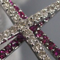 画像4: 750WGルビーダイヤモンドペンダントトップ ダブルクロス R0.55 D0.50 3.1g (4)