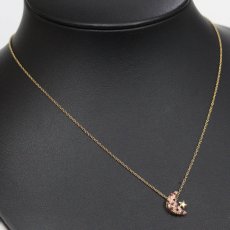 画像6: K18ルビーダイヤモンドペンダント 月と星モチーフ R0.12 D0.12 2.5g 40cm (6)