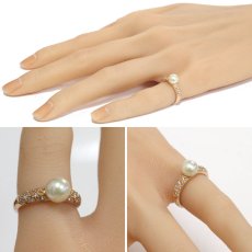 画像10: スタージュエリー K18PGパールダイヤモンドリング パール6.7mm D0.18 2.9g #6 (10)