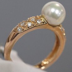画像3: スタージュエリー K18PGパールダイヤモンドリング パール6.7mm D0.18 2.9g #6 (3)