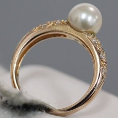 画像5: スタージュエリー K18PGパールダイヤモンドリング パール6.7mm D0.18 2.9g #6 (5)