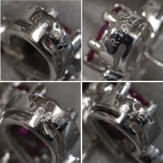 画像6: K18WGルビーダイヤモンドピアス R1.90×2 D0.45×2 キャッチ込み6.5g (6)