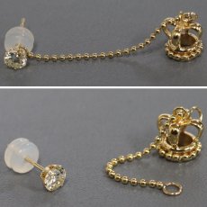 画像3: K18 ダイヤモンドピアス　D0.23 D0.26 2.5g 王冠モチーフ (3)