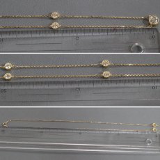 画像6: K18 ダイヤモンドステーションネックレス　D0.705 D1.30 6.8g 80cm 鑑別カード (6)