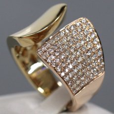 画像1: 750YG/PG ダイヤモンドリング D0.782 8.9g #14 (1)