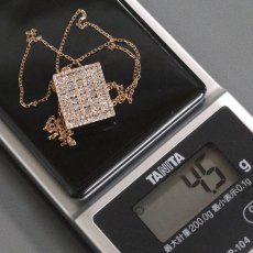 画像10: K18PG ダイヤモンドペンダント D1.35 4.5g アジャスター付 45cm (10)