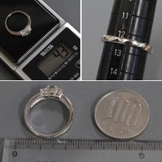画像7: Pt900アレキサンドライトダイヤモンドリング A0.30 D0.50 4.3g #12.5 ソーティング (7)
