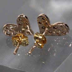 画像2: K18PG/YGダイヤモンドピアス ハート D0.15×2 1.1g (2)
