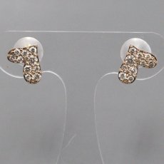 画像3: K18PG/YGダイヤモンドピアス ハート D0.15×2 1.1g (3)