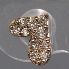 画像5: K18PG/YGダイヤモンドピアス ハート D0.15×2 1.1g (5)