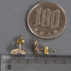 画像9: K18PG/YGダイヤモンドピアス ハート D0.15×2 1.1g (9)