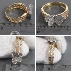画像9: K18YG/WG/PGダイヤモンドリング ちょうちょモチーフ D0.50 4.7g #11 (9)