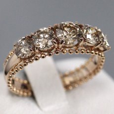 画像1: K18PG ダイヤモンド ミルグレイン リング D1.30 5PD 2.8g #11 (1)