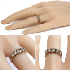画像10: K18PG ダイヤモンド ミルグレイン リング D1.30 5PD 2.8g #11 (10)