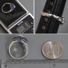 画像8: 750サファイアダイヤモンドリング 四つ葉クローバー S6.14 D0.16 8.1g #14.5 (8)
