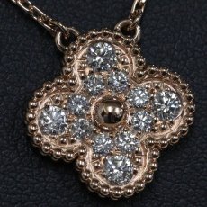 画像6: ヴァンクリーフ&アーペル ヴィンテージアルハンブラネックレス ダイヤモンド 750PG 5.4g(VCARP2R300)内外箱 保証書 (6)