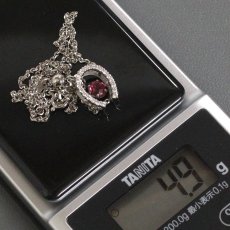 画像10: Pt900/850ルビーダイヤモンドネックレス 馬蹄モチーフ R0.59 D0.20 4.9g AJ付45cm (10)