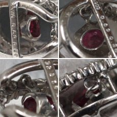画像5: Pt900/850ルビーダイヤモンドネックレス 馬蹄モチーフ R0.59 D0.20 4.9g AJ付45cm (5)