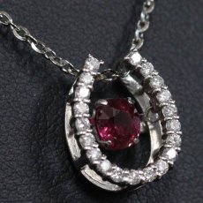 画像7: Pt900/850ルビーダイヤモンドネックレス 馬蹄モチーフ R0.59 D0.20 4.9g AJ付45cm (7)