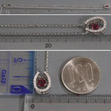 画像9: Pt900/850ルビーダイヤモンドネックレス 馬蹄モチーフ R0.59 D0.20 4.9g AJ付45cm (9)
