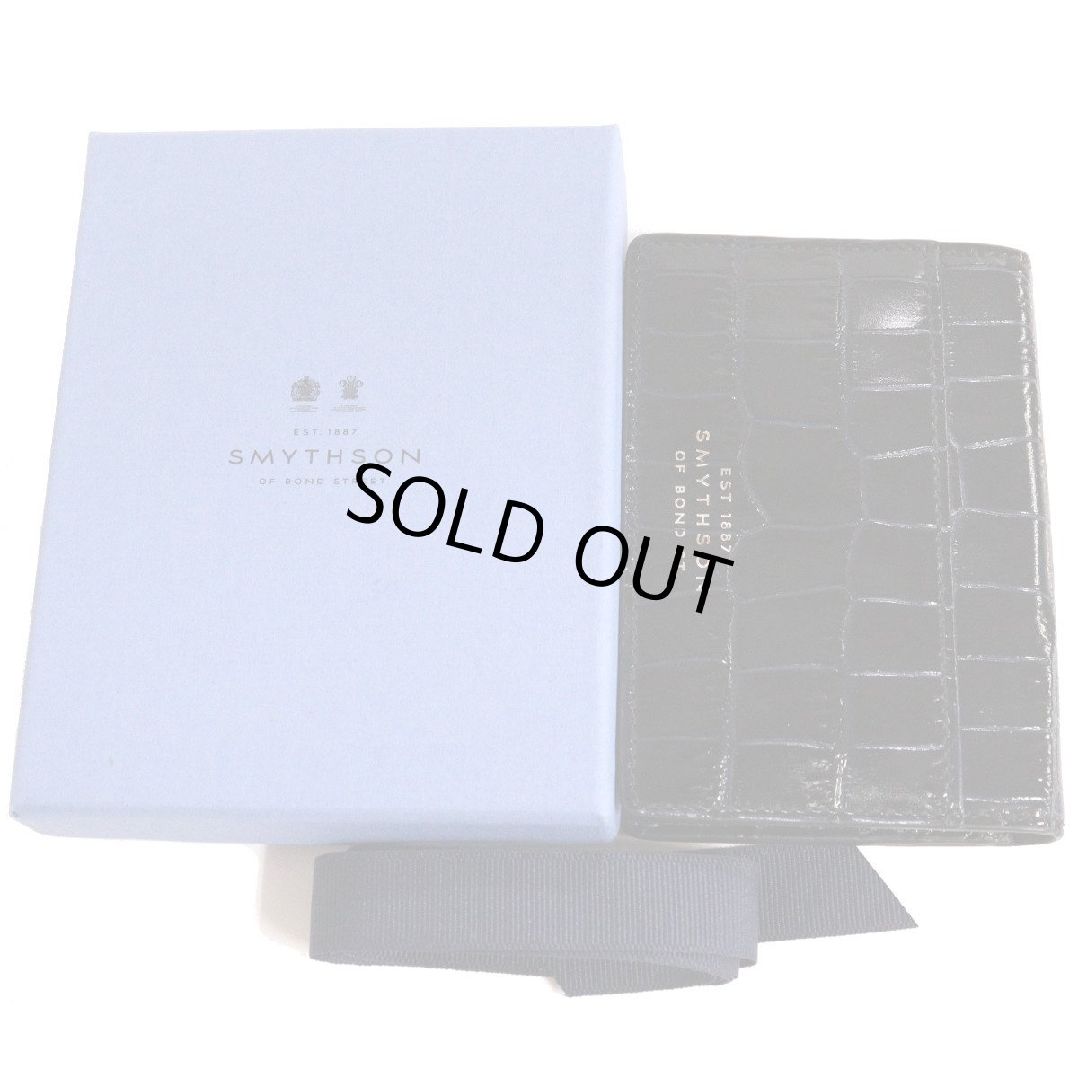 画像1: スマイソン Flat Card Holder in Mara 箱 ネイビー (1)