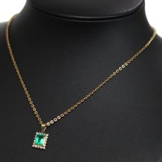 画像8: K18エメラルドダイヤモンドペンダントトップ E1.20 D0.33 2.2g 鑑別書 (8)