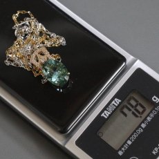 画像10: K18WG/YG フルオライト ダイヤモンドペンダント 11.505 D0.10 7.7g  44cm アジャスター ソーティング付 (10)