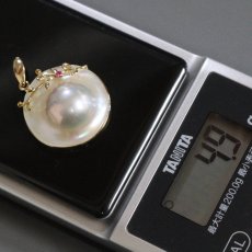 画像10: K18 ルビー マベパール ペンダントトップ 4.9g (10)