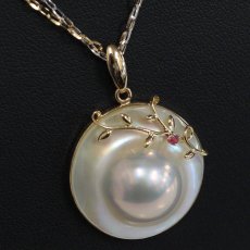 画像8: K18 ルビー マベパール ペンダントトップ 4.9g (8)