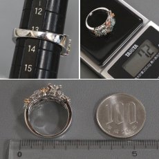 画像8: K18WG マルチカラーストーンリング 0.33 TA0.20 T0.18 D0.12 G0.10 7.2g #13 (8)