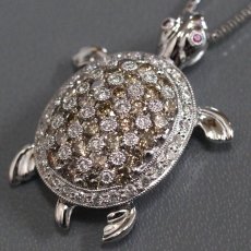 画像2: K18WG ダイヤモンド ルビーペンダント D2.05 R0.02 11.8g 45cm アジャスター付 (2)