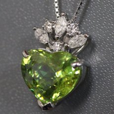 画像1: Pt900/850 スフェーン ダイヤモンド ネックレス S4.37 D0.18 D0.08 5.8g 44cm アジャスター付 ソーティング (1)