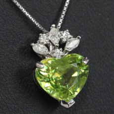 画像7: Pt900/850 スフェーン ダイヤモンド ネックレス S4.37 D0.18 D0.08 5.8g 44cm アジャスター付 ソーティング (7)