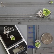 画像9: Pt900/850 スフェーン ダイヤモンド ネックレス S4.37 D0.18 D0.08 5.8g 44cm アジャスター付 ソーティング (9)